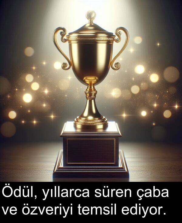 ediyor: Ödül, yıllarca süren çaba ve özveriyi temsil ediyor.