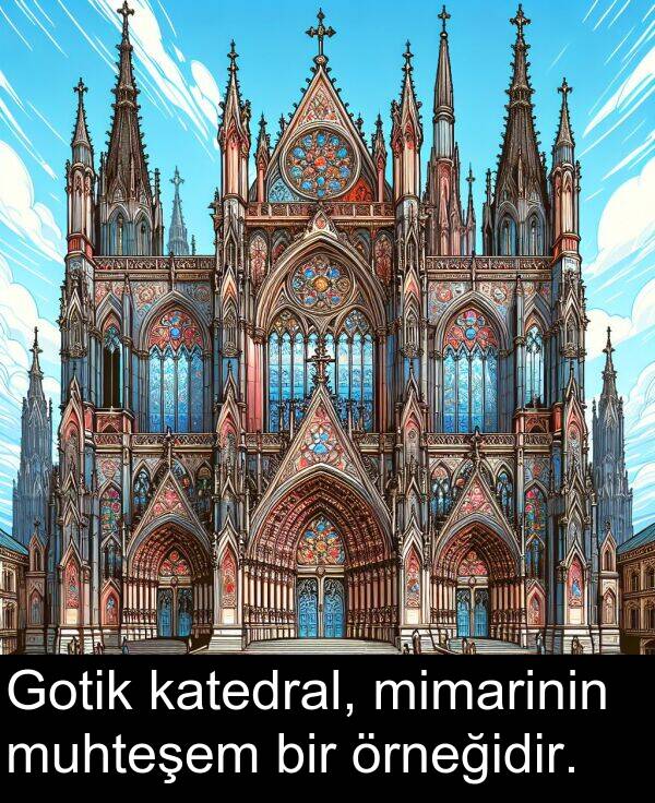 örneğidir: Gotik katedral, mimarinin muhteşem bir örneğidir.