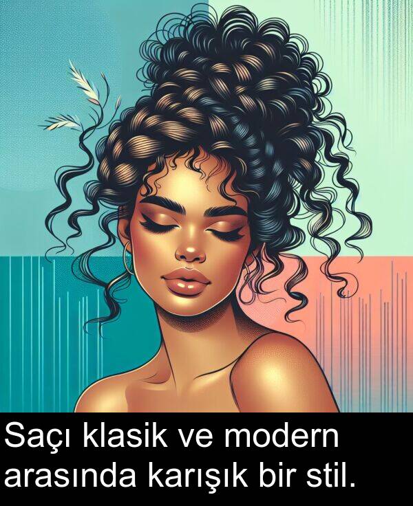 stil: Saçı klasik ve modern arasında karışık bir stil.