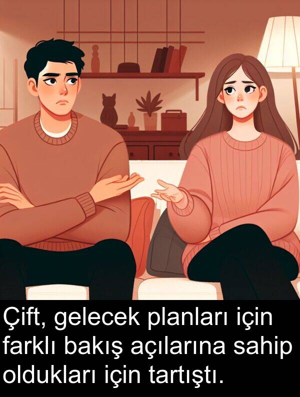 gelecek: Çift, gelecek planları için farklı bakış açılarına sahip oldukları için tartıştı.