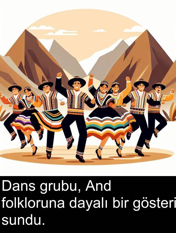 folkloruna: Dans grubu, And folkloruna dayalı bir gösteri sundu.