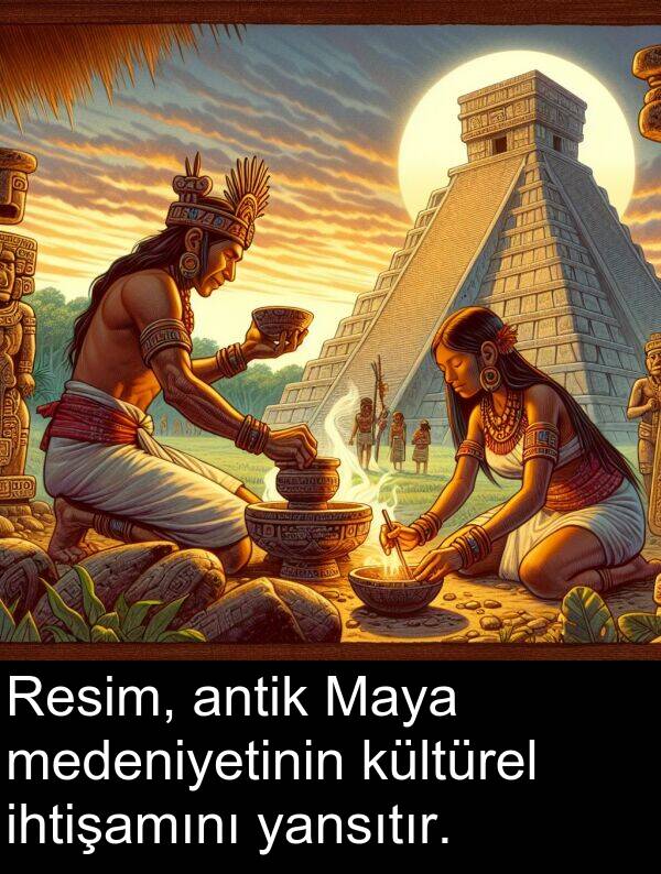 ihtişamını: Resim, antik Maya medeniyetinin kültürel ihtişamını yansıtır.