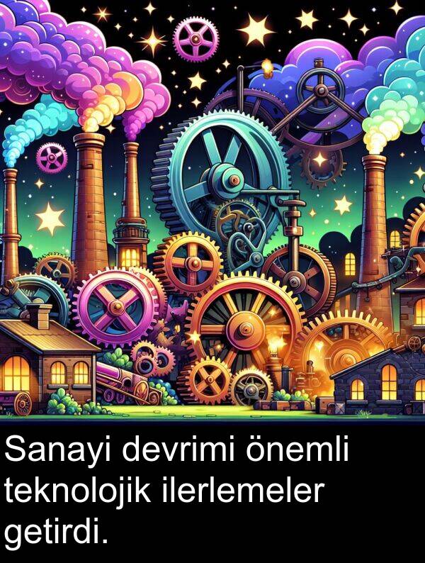 getirdi: Sanayi devrimi önemli teknolojik ilerlemeler getirdi.