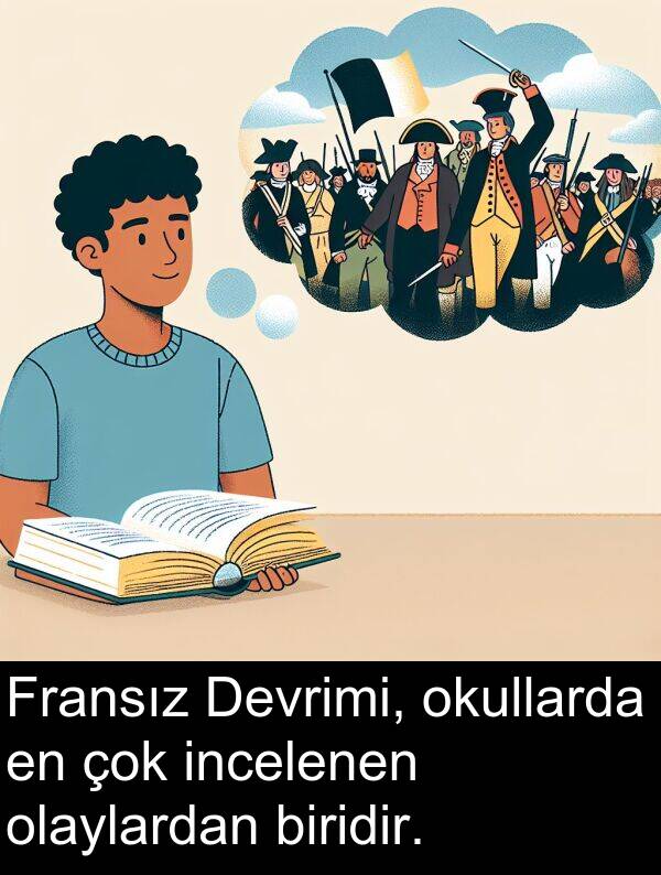 incelenen: Fransız Devrimi, okullarda en çok incelenen olaylardan biridir.