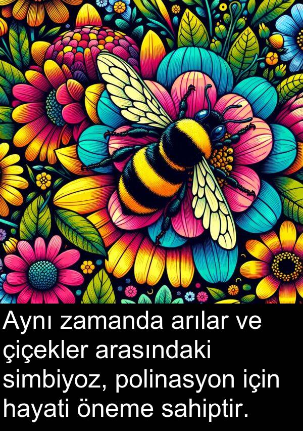 sahiptir: Aynı zamanda arılar ve çiçekler arasındaki simbiyoz, polinasyon için hayati öneme sahiptir.