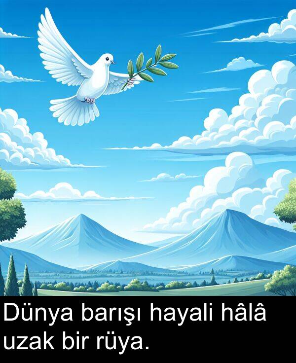 rüya: Dünya barışı hayali hâlâ uzak bir rüya.