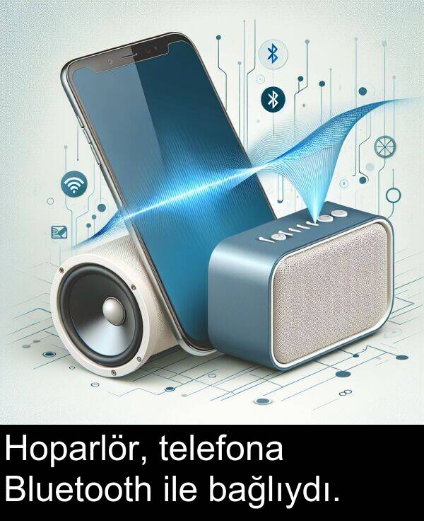 ile: Hoparlör, telefona Bluetooth ile bağlıydı.