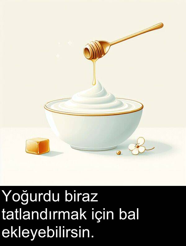bal: Yoğurdu biraz tatlandırmak için bal ekleyebilirsin.