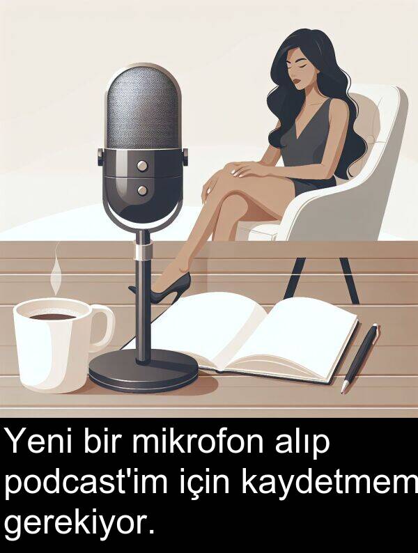 gerekiyor: Yeni bir mikrofon alıp podcast'im için kaydetmem gerekiyor.