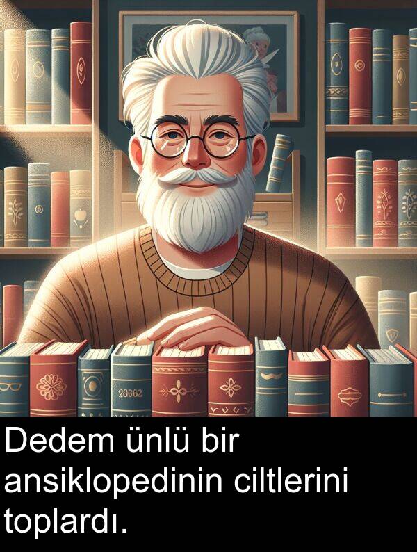 ansiklopedinin: Dedem ünlü bir ansiklopedinin ciltlerini toplardı.