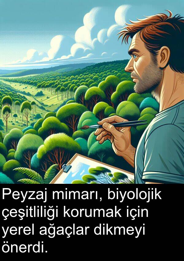 ağaçlar: Peyzaj mimarı, biyolojik çeşitliliği korumak için yerel ağaçlar dikmeyi önerdi.