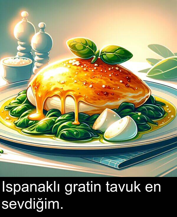 sevdiğim: Ispanaklı gratin tavuk en sevdiğim.