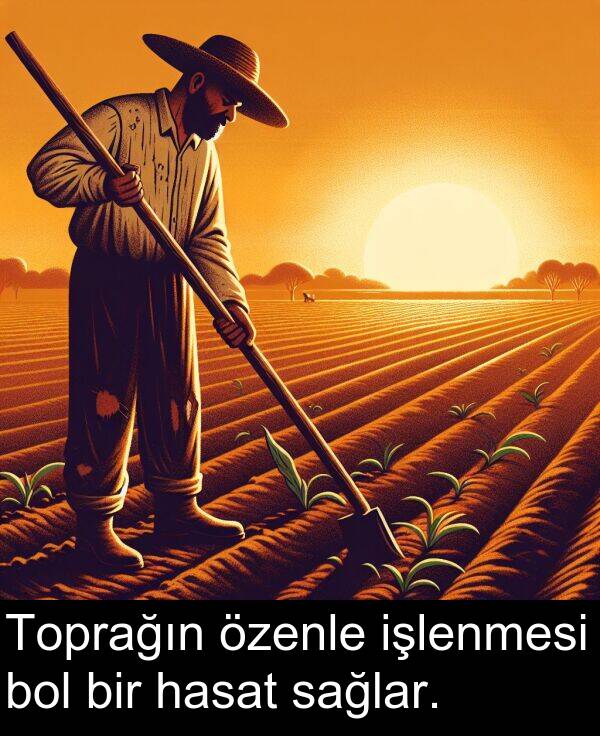 sağlar: Toprağın özenle işlenmesi bol bir hasat sağlar.