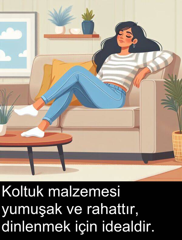 rahattır: Koltuk malzemesi yumuşak ve rahattır, dinlenmek için idealdir.