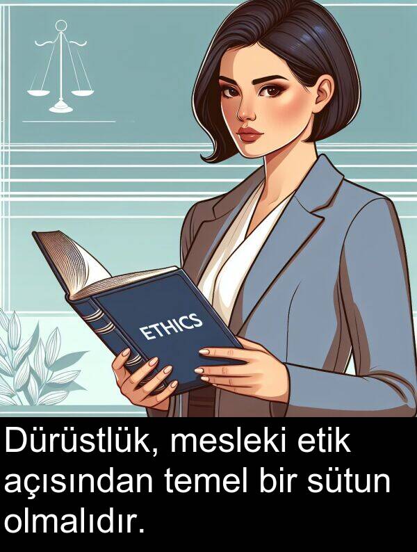 açısından: Dürüstlük, mesleki etik açısından temel bir sütun olmalıdır.