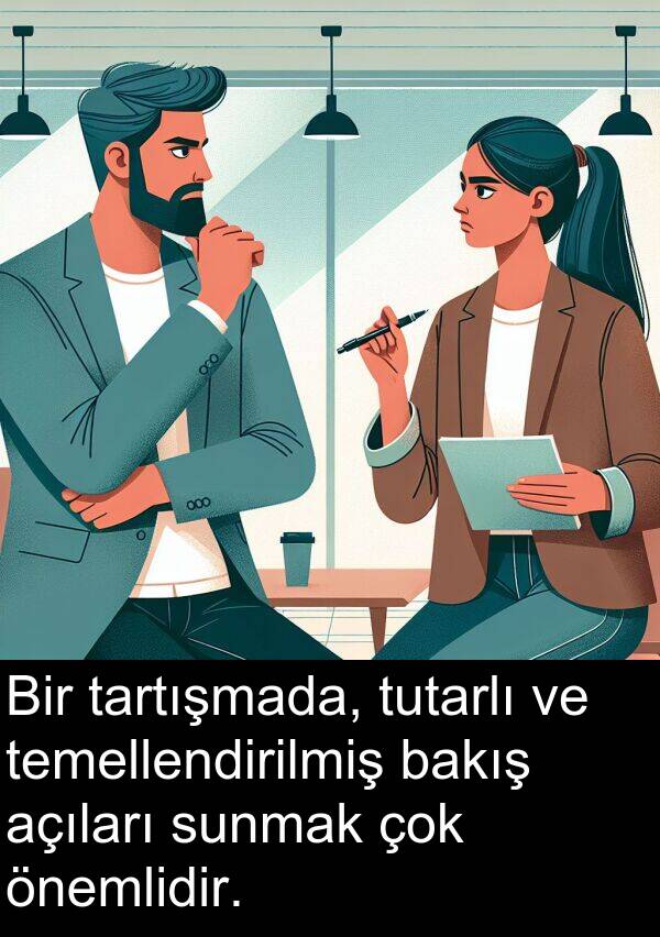 açıları: Bir tartışmada, tutarlı ve temellendirilmiş bakış açıları sunmak çok önemlidir.