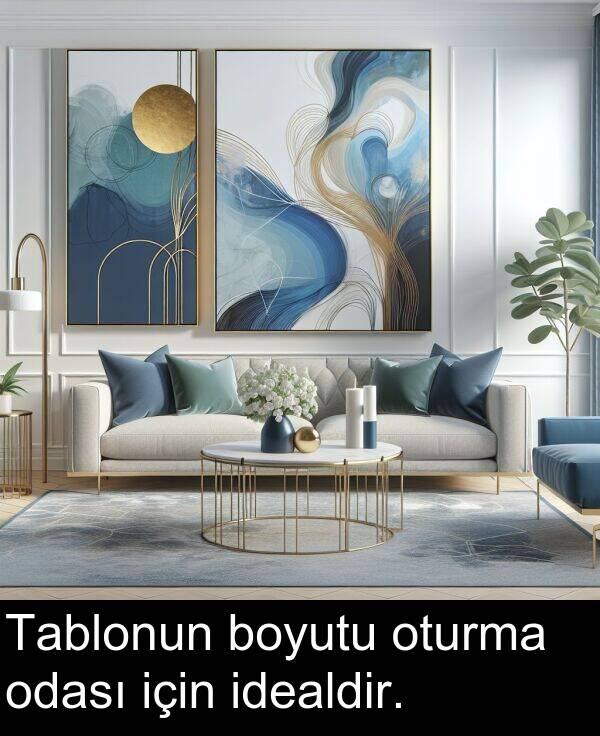 boyutu: Tablonun boyutu oturma odası için idealdir.