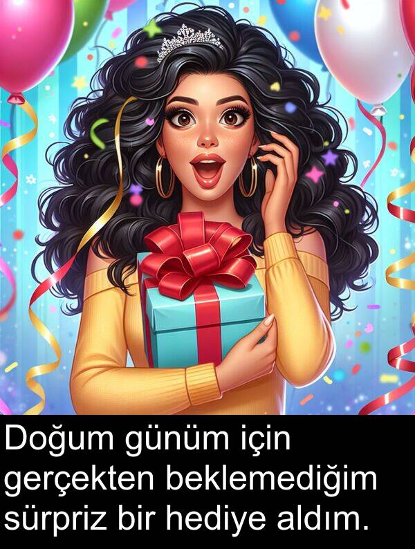 gerçekten: Doğum günüm için gerçekten beklemediğim sürpriz bir hediye aldım.
