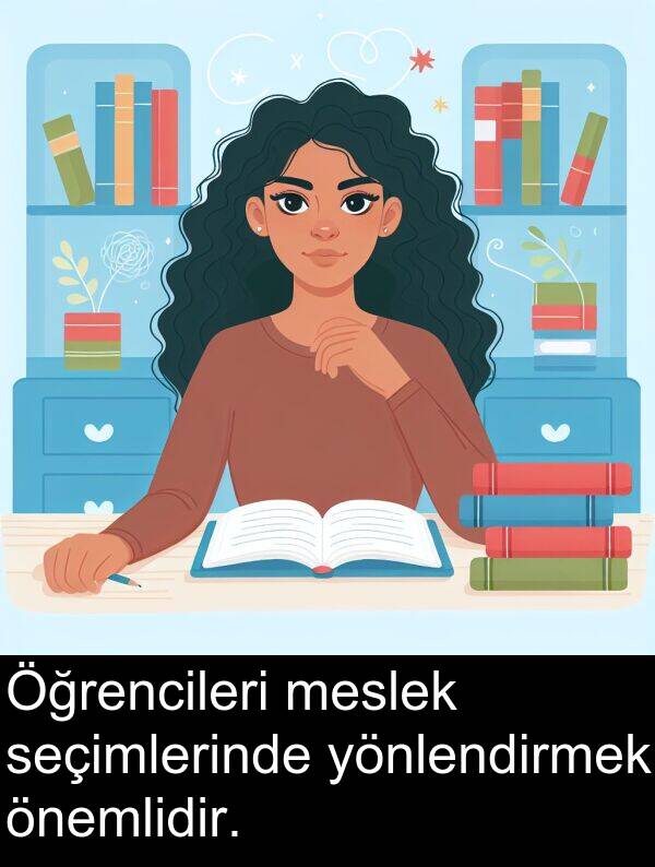 seçimlerinde: Öğrencileri meslek seçimlerinde yönlendirmek önemlidir.