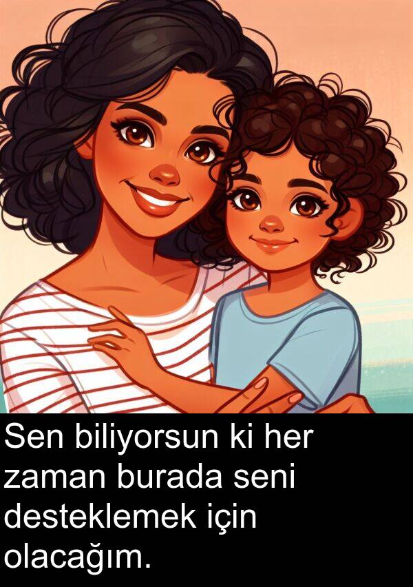 biliyorsun: Sen biliyorsun ki her zaman burada seni desteklemek için olacağım.