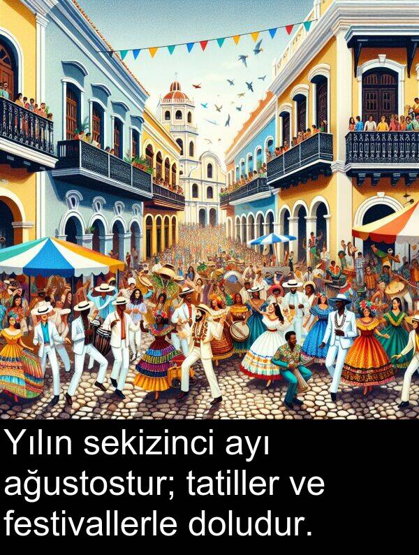 ağustostur: Yılın sekizinci ayı ağustostur; tatiller ve festivallerle doludur.