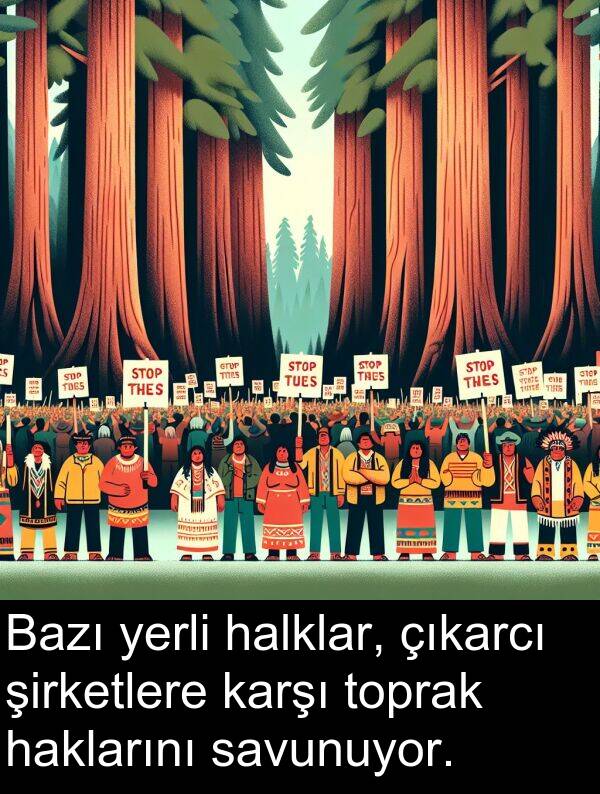 çıkarcı: Bazı yerli halklar, çıkarcı şirketlere karşı toprak haklarını savunuyor.