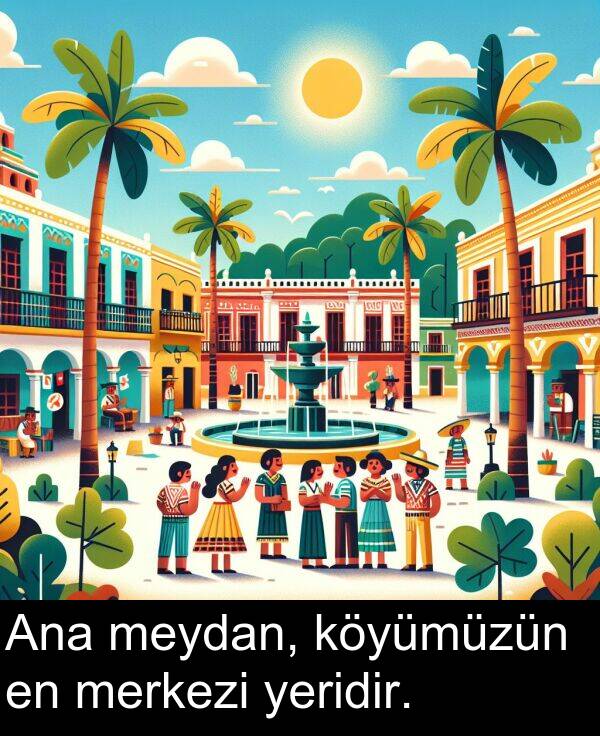 köyümüzün: Ana meydan, köyümüzün en merkezi yeridir.