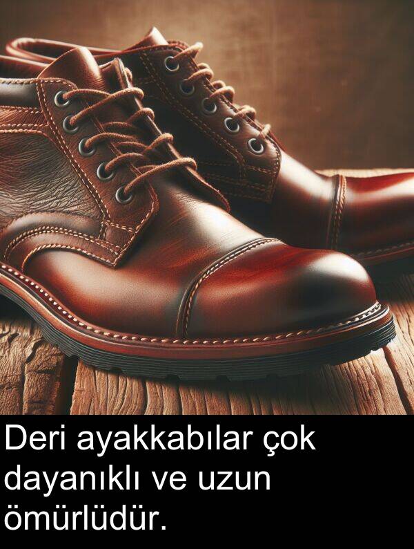 ayakkabılar: Deri ayakkabılar çok dayanıklı ve uzun ömürlüdür.