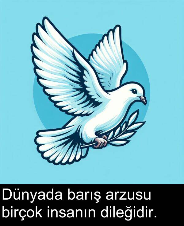 insanın: Dünyada barış arzusu birçok insanın dileğidir.
