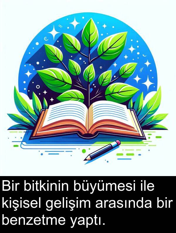gelişim: Bir bitkinin büyümesi ile kişisel gelişim arasında bir benzetme yaptı.