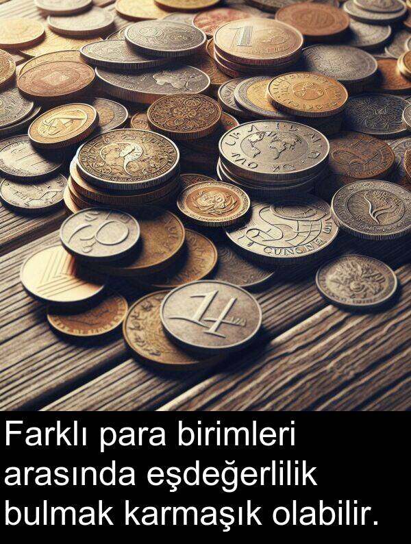 para: Farklı para birimleri arasında eşdeğerlilik bulmak karmaşık olabilir.