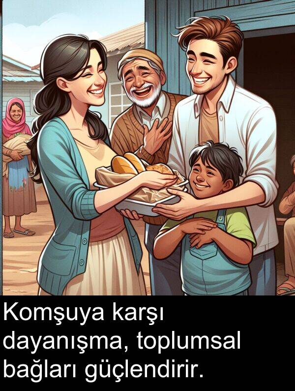 güçlendirir: Komşuya karşı dayanışma, toplumsal bağları güçlendirir.