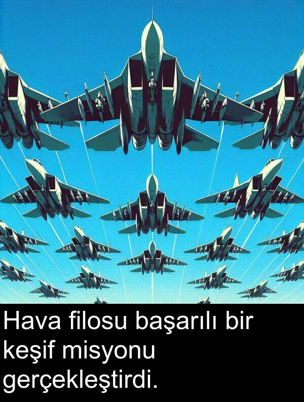 gerçekleştirdi: Hava filosu başarılı bir keşif misyonu gerçekleştirdi.
