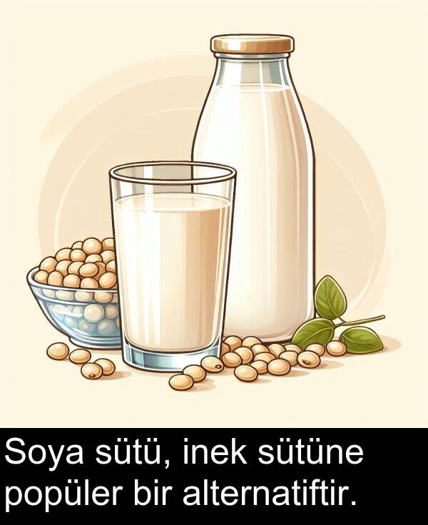 sütü: Soya sütü, inek sütüne popüler bir alternatiftir.