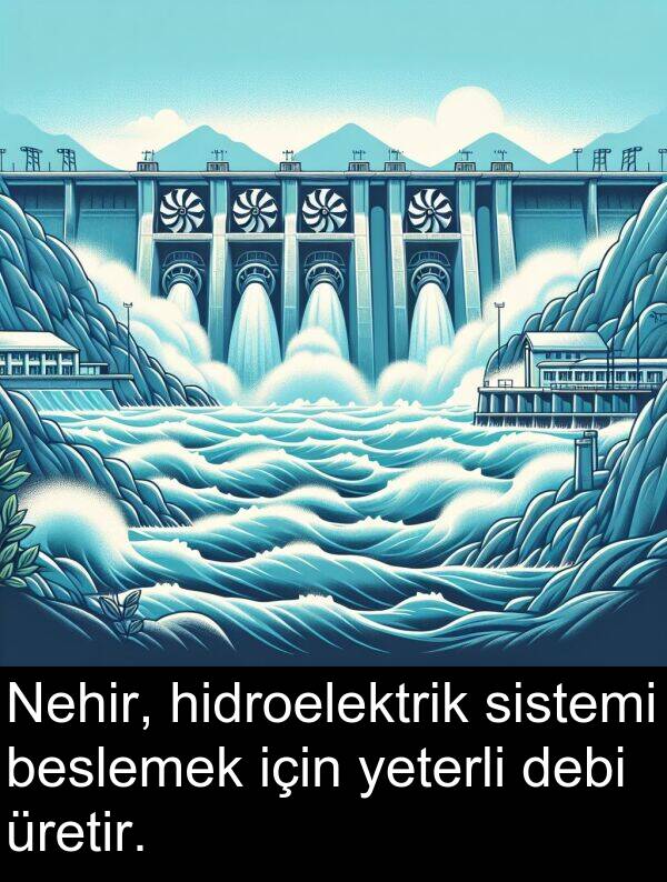 yeterli: Nehir, hidroelektrik sistemi beslemek için yeterli debi üretir.