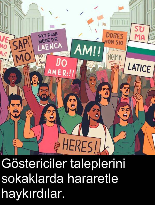 haykırdılar: Göstericiler taleplerini sokaklarda hararetle haykırdılar.