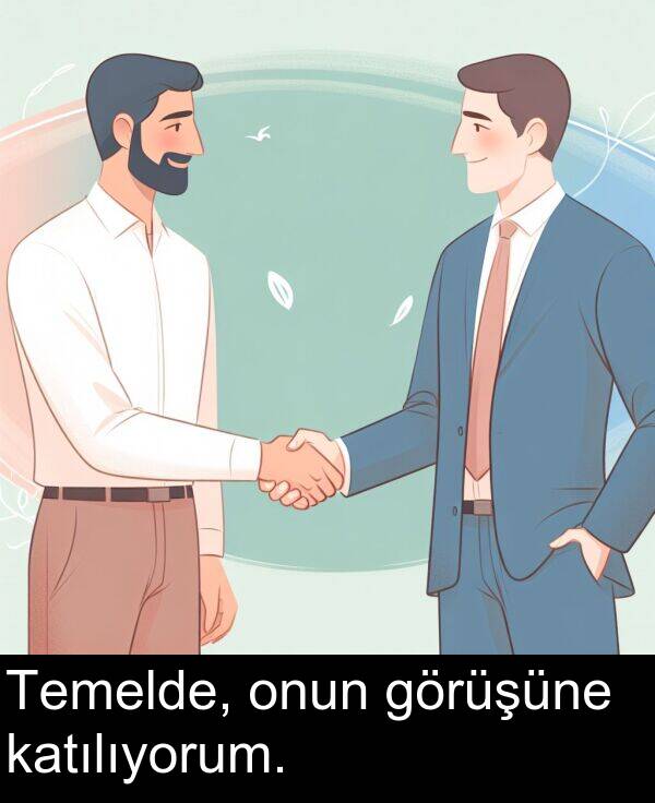 katılıyorum: Temelde, onun görüşüne katılıyorum.