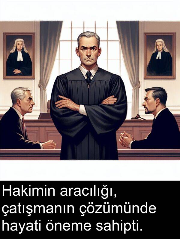 sahipti: Hakimin aracılığı, çatışmanın çözümünde hayati öneme sahipti.