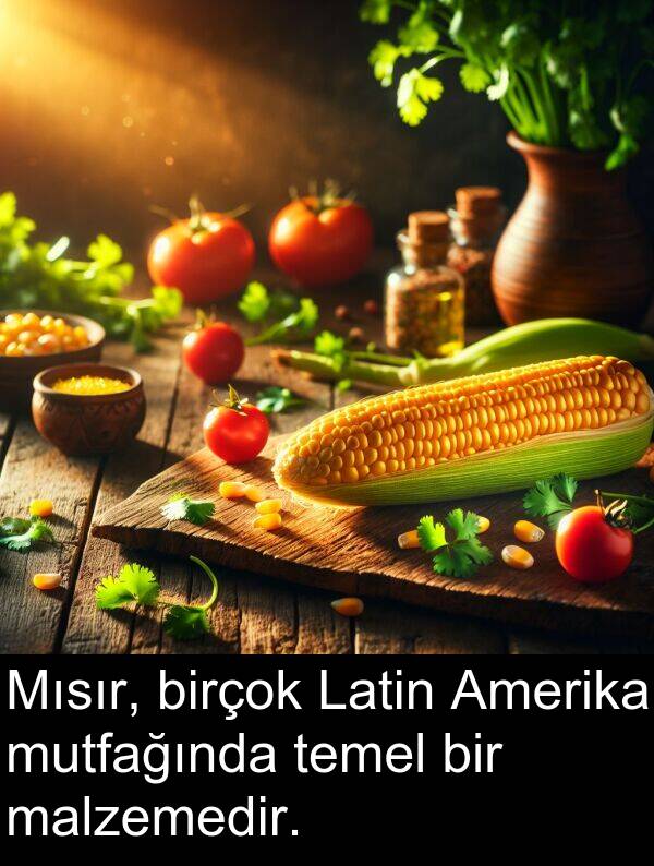 birçok: Mısır, birçok Latin Amerika mutfağında temel bir malzemedir.
