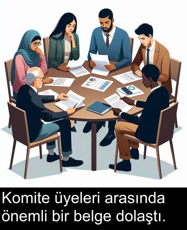 belge: Komite üyeleri arasında önemli bir belge dolaştı.