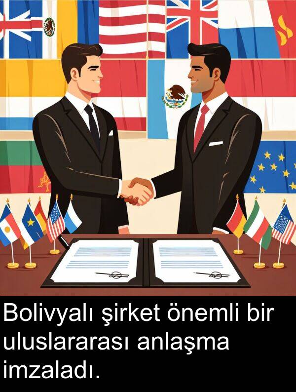 uluslararası: Bolivyalı şirket önemli bir uluslararası anlaşma imzaladı.