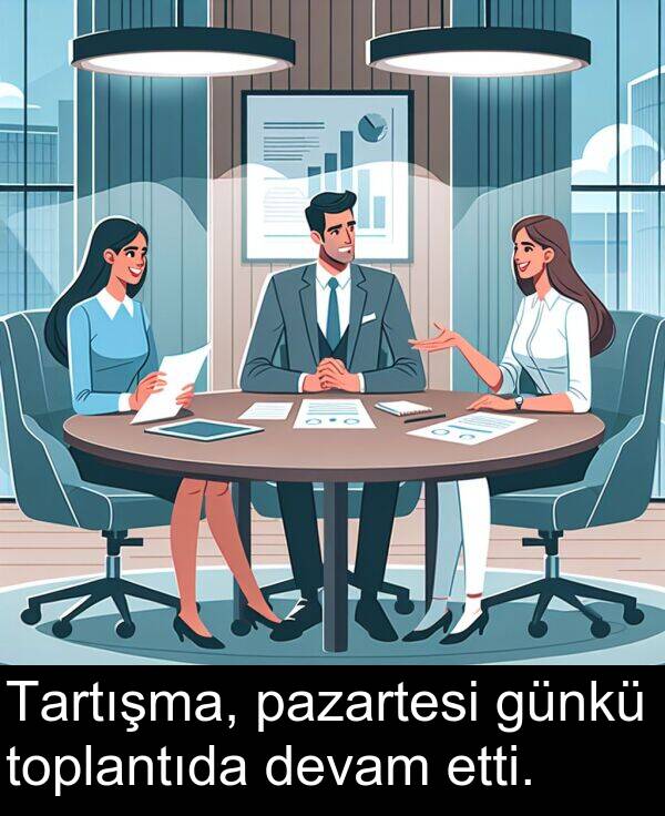 pazartesi: Tartışma, pazartesi günkü toplantıda devam etti.
