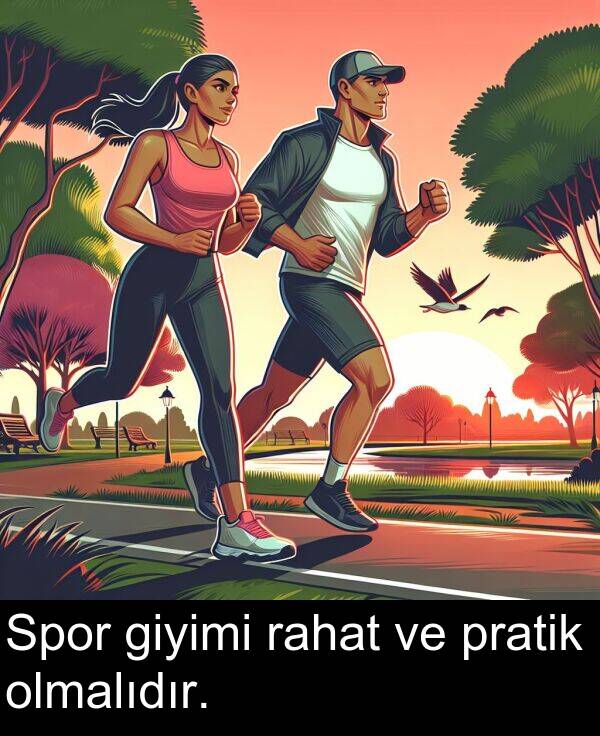 giyimi: Spor giyimi rahat ve pratik olmalıdır.