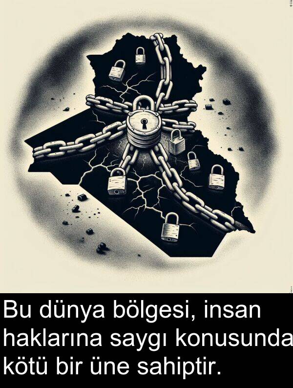 sahiptir: Bu dünya bölgesi, insan haklarına saygı konusunda kötü bir üne sahiptir.