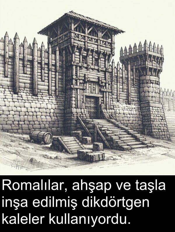kaleler: Romalılar, ahşap ve taşla inşa edilmiş dikdörtgen kaleler kullanıyordu.