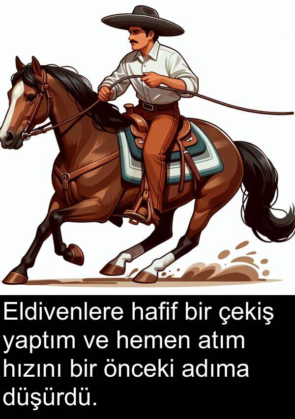 yaptım: Eldivenlere hafif bir çekiş yaptım ve hemen atım hızını bir önceki adıma düşürdü.