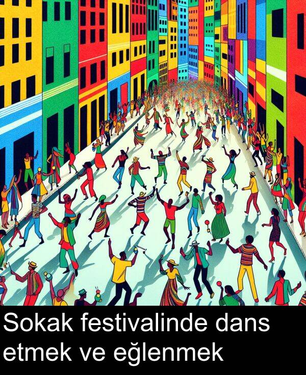 festivalinde: Sokak festivalinde dans etmek ve eğlenmek