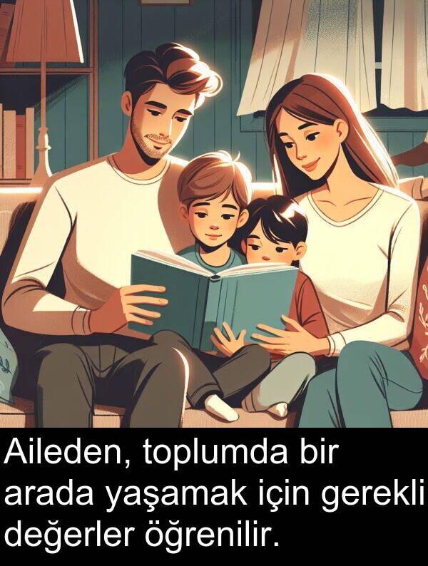 gerekli: Aileden, toplumda bir arada yaşamak için gerekli değerler öğrenilir.