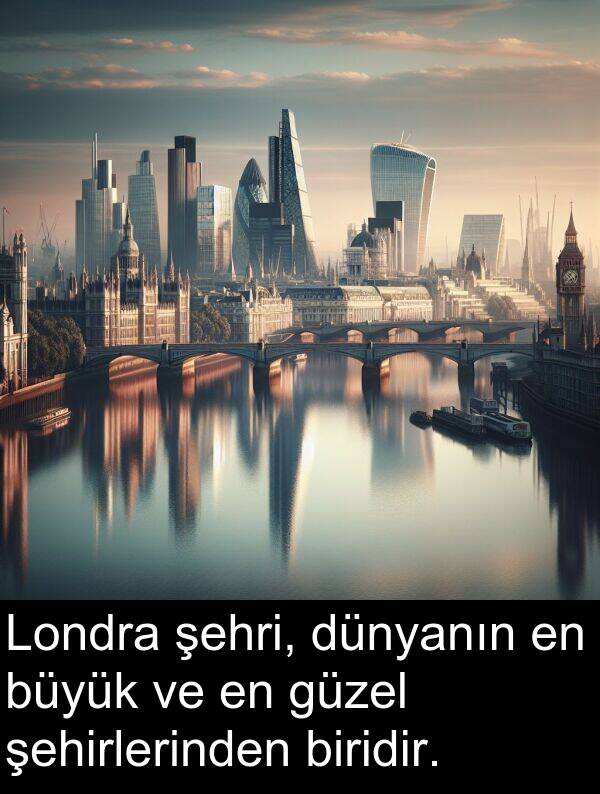 biridir: Londra şehri, dünyanın en büyük ve en güzel şehirlerinden biridir.