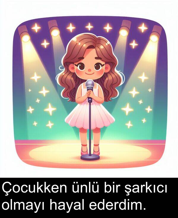 ederdim: Çocukken ünlü bir şarkıcı olmayı hayal ederdim.